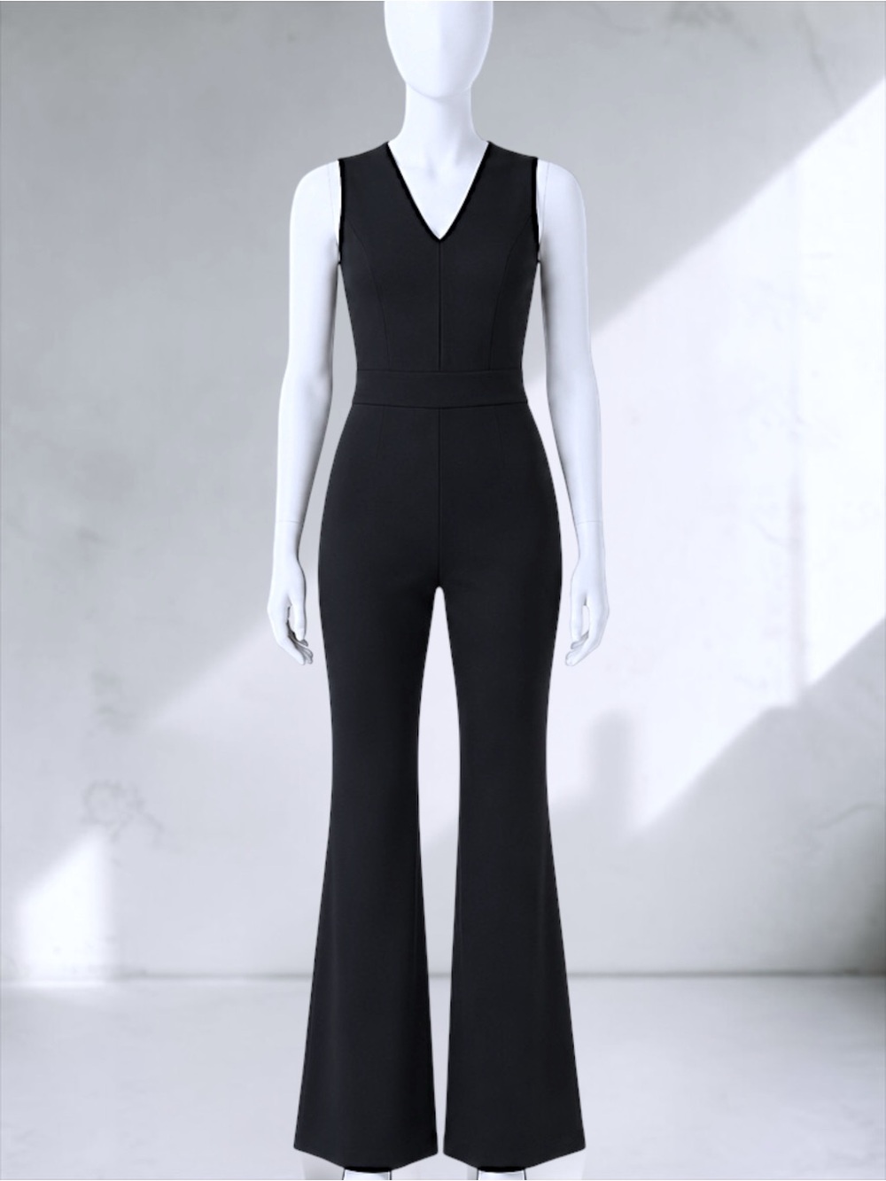 SPANX Black Sleeveless Flare Ponte Jumpsuit – Size L - Picture 10 of 14